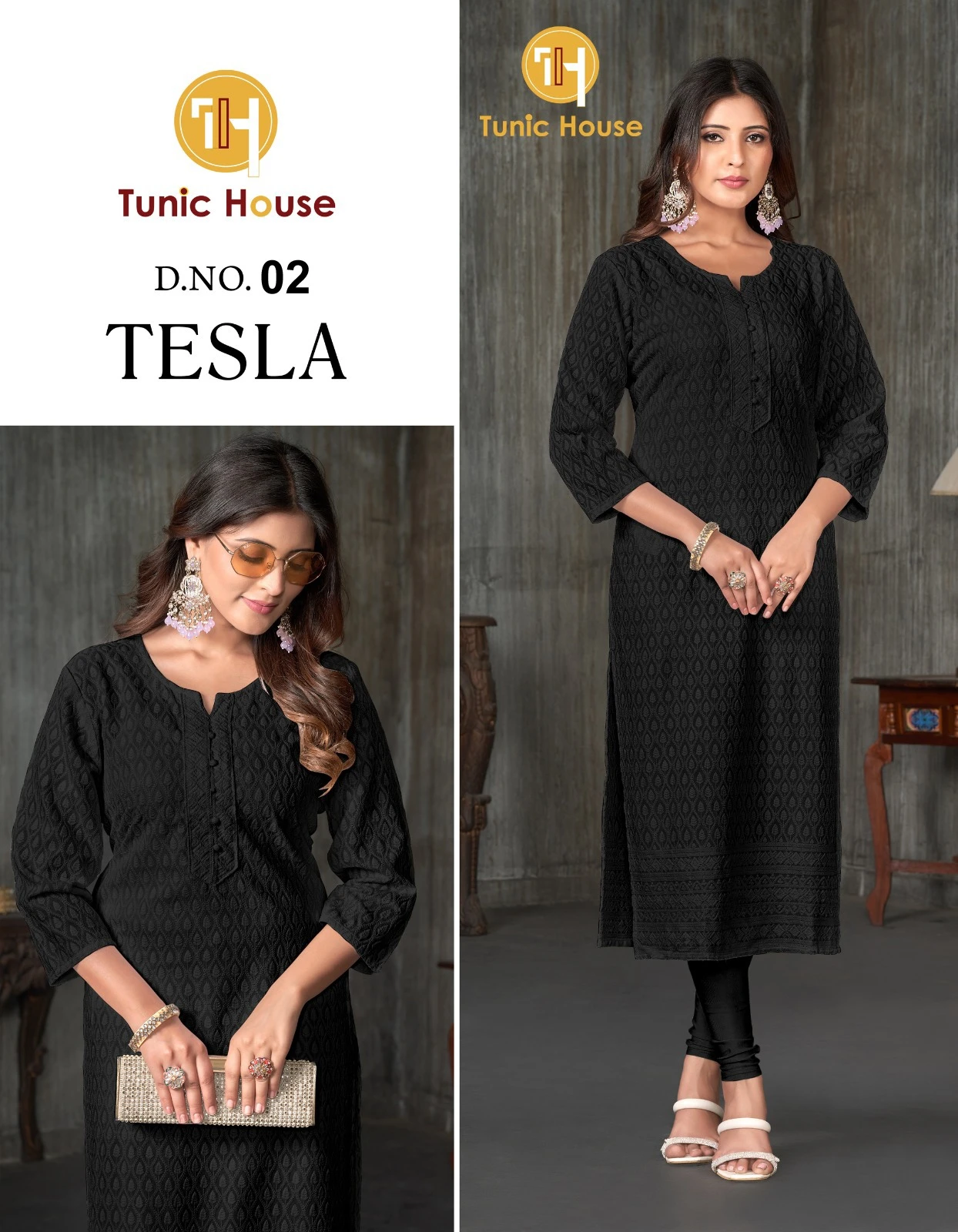 Tunic House Tesla Viscous Rayon Wholesale Fully Chikankari Fancy Kurtis Catalog — Wholesale Kurtis, MPA wholesale from Surat - Gallery Image 12